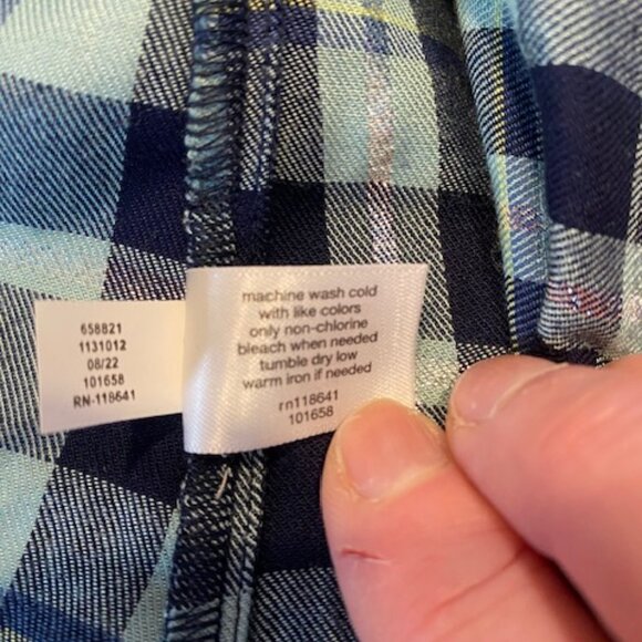 Lane Bryant Women's NWT Long Sleeve Plaid Metallic Peasant Boho Top Blouse Sz 16 - Picture 8 of 8